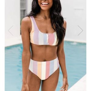 Striped bikini top
